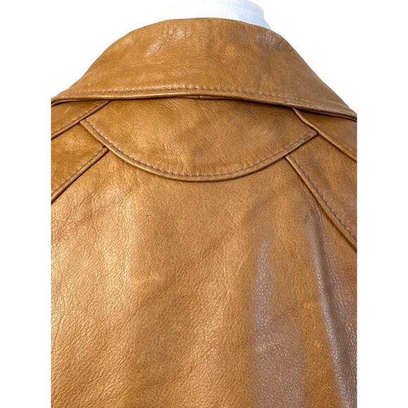 Vintage East West Tan Leather Jacket Signed Reptila Numbered 200 13 HTF Original - Picture 12 of 16